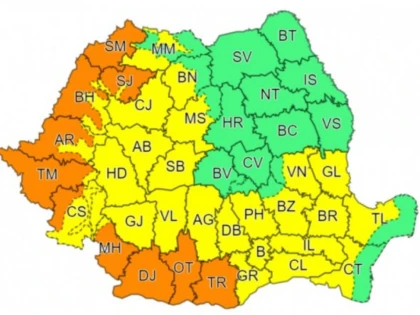 Cod portocaliu de caniculă pentru județul Arad. Temperaturile vor ajunge și la 40 de grade