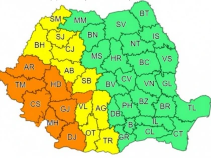 Cod portocaliu de furtuni pentru județul Arad