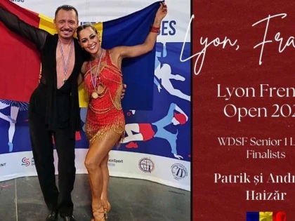 Dansatorii arădeni Andreea și Patrik Haizăr au fost finaliști la Openul de la Lyon