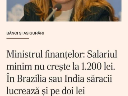 Declarația cinică la adresa românilor, din partea președintei Senatului pe vremea când era ministru al finanțelor