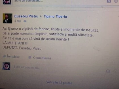 Deputatul Pistru i-a urat lui Tibi Ţiganu „La mulţi ani”, deşi fostul profesor e mort din 2015!