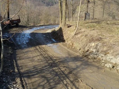 Dezastru pe un drum judeţean din Arad! Galerie FOTO de coşmar!