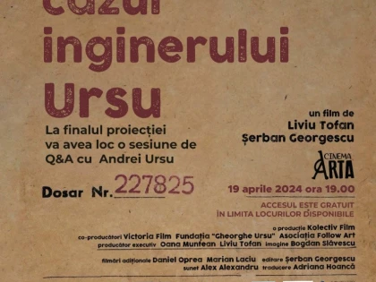 Documentarul „Cazul inginerului Ursu“, proiectat în prezența lui Andrei Ursu, la Cinematograful „Arta“
