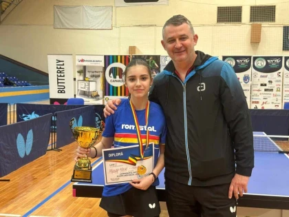Dominație arădeană la Naționalele U13 de tenis de masă: Maya Madar este triplă campioană națională și merge la Europene cu ambiții mari! (FOTO)