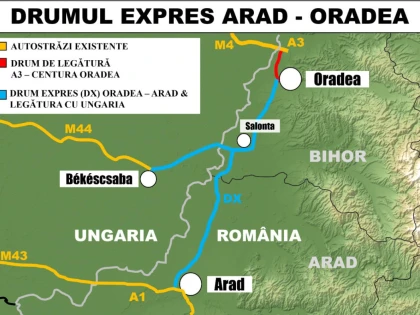 Drumul expres Arad - Oradea va avea o legătură directă cu autostrada maghiară M44