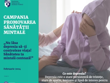 DSP Arad derulează campania Promovarea Sănătății Mintale „Nu lăsa depresia să-ți controleze viața! Sănătatea ta mintală contează!”