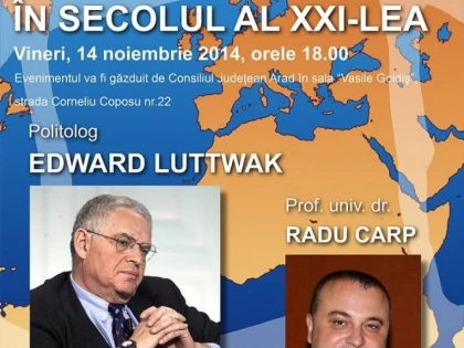 EDWARD LUTTWAK SI STEFAN HELL VOR PRIMI „DISTINCTIA JUDETULUI ARAD” 