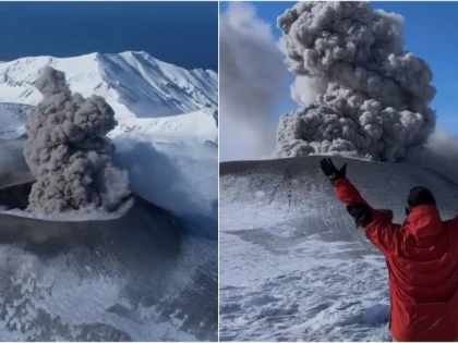 Erupţie spectaculoasă a vulcanului Ebeko, din Insulele Kurile