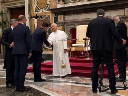 Europarlamentarul Gheorghe Falcă , în audiență la Papa Leon XIV