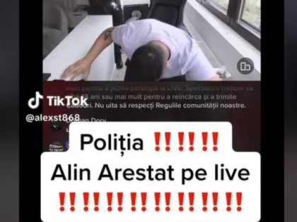 Făcea specacol pe TikTok, iar polițiștii l-au săltat în timp ce era în live