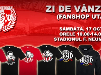 Fanshop UTA anunţă o nouă zi de vânzări la stadion, în paralel cu distribuirea abonamentelor
