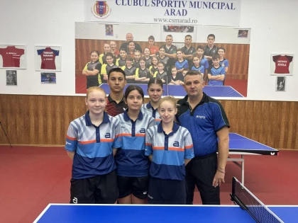 Fetele de la CSM Arad au învins Dumbrăvița și Moineștiul și se mențin în Top 5 al Superligii de tenis de masă!
