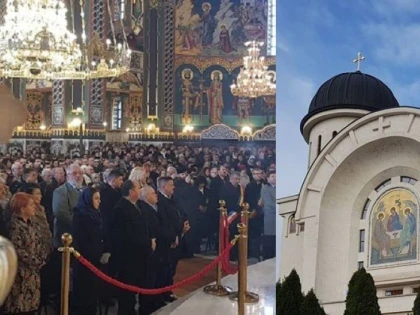(FOTO) Catedrala Arhiepiscopală, neîncăpătoare pentru sutele de arădeni care au participat la sfințirea picturii
