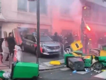 Franța se confruntă miercuri cu proteste masive, iar zeci de persoane au fost reținute în zona Parisului