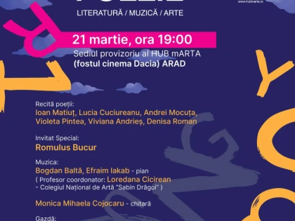 Hub mARTA devine centrul poeziei și muzicii, la „Noaptea de Poezie”