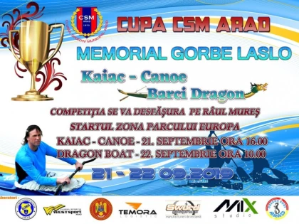 În weekend e Cupa CSM Arad - Memorial Gorbe Laslo la kaiac