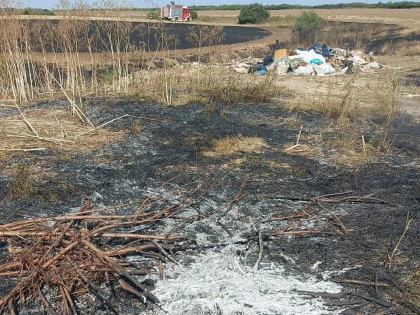 Incendiu de miriște și vegetație uscată în localitatea Adea