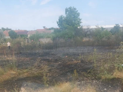 Incendiu de vegetație uscată, pe Calea Aurel Vlaicu