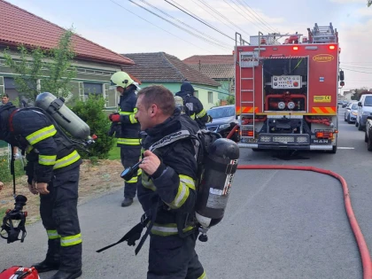 Incendiu la o casă din Livada. Pompierii au reușit să-l salveze pe proprietar, care era blocat în locuință