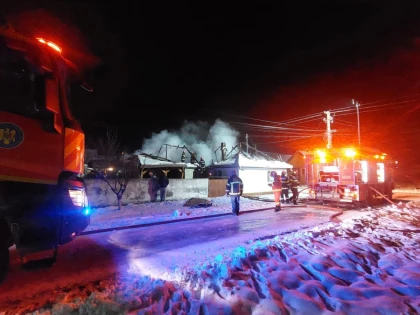 Incendiu puternic la o locuință din Vladimirescu. Persoanele aflate în casă au reușit să se autoevacueze la timp