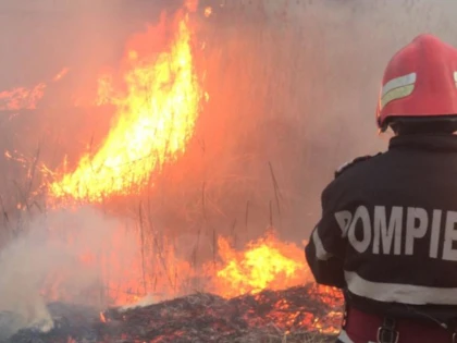 Incendiu violent în Pârneava, pe strada Clujului