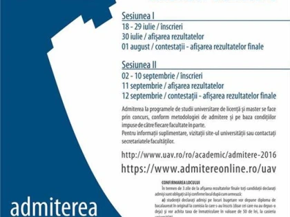 ÎNCEP ÎNSCRIERILE LA UAV DIN ARAD