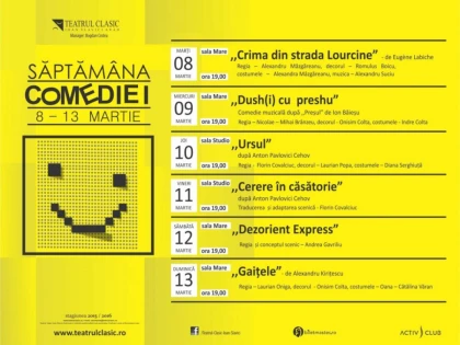 INCEPE SAPTAMANA COMEDIEI LA TEATRUL DE STAT DIN ARAD