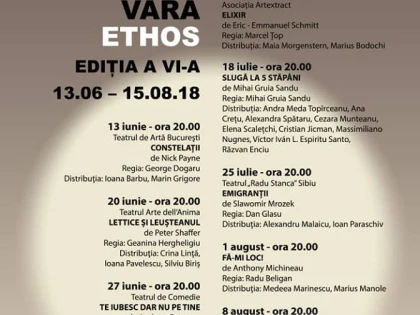 Începe Teatrul de Vară Ethos 2018