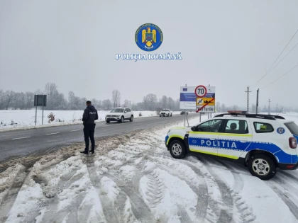 IPJ Arad avertizează: circulație în condiții de iarnă pe drumurile din județ