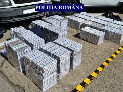 Mega-captură de țigări de contrabandă, depistată într-un camion abandonat la Sântana
