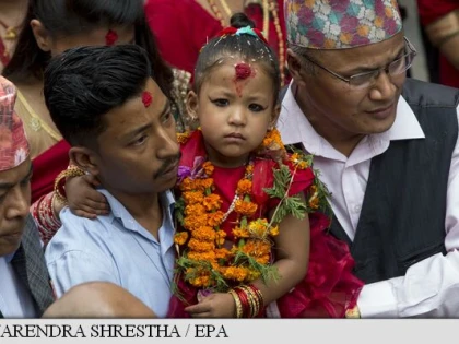 O fetiță de trei ani, desemnată noua "zeiță vie" din Kathmandu
