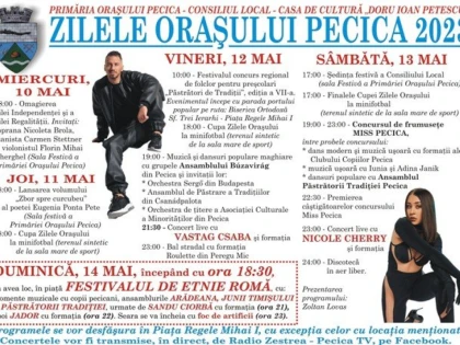 O nouă ediție a Zilelor Orașului Pecica vor fi organizate în perioada 10-14 mai