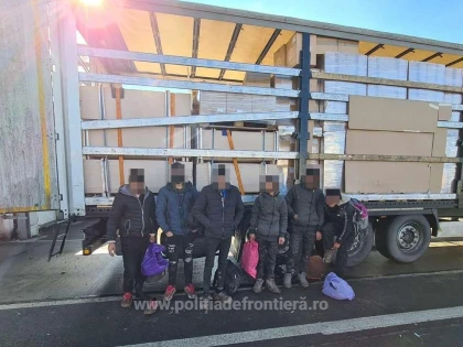 Optsprezece cetăţeni din Afganistan, depistaţi ascunşi în automarfare la Nădlac