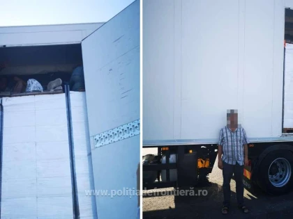 Paisprezece cetăţeni turci, depistaţi ascunşi într-un camion încărcat cu peşte, la P.T.F. Nădlac