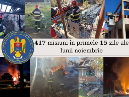 Peste 400 de intervenții ale pompierilor în prima jumătate a lui noiembrie