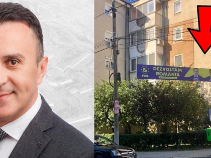 PNL Arad încalcă legea și umple orașul de bannere cu conținut electoral