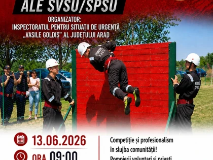 Pompierii voluntari și privați își dau întâlnire la Zăbrani. Concursurile profesionale au loc sâmbătă