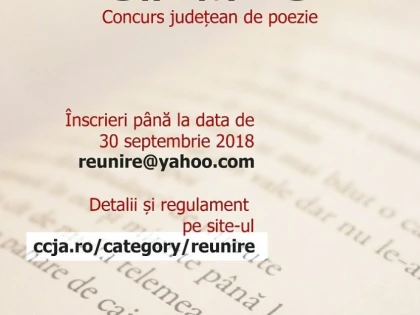 Prelungire de termen la Concursul judeţean de poezie reUNIRE