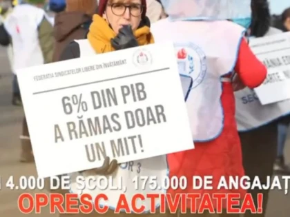 Profesorii și personalul nedidactic din școli vor fi azi în grevă de avertisment