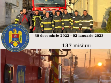 Revelion cu aproape 140 de intervenții pentru pompieri