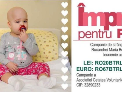 Ruxandra Maria are nevoie de ajutorul nostru! Fetița de 1 an și 4 luni suferă de leucemie