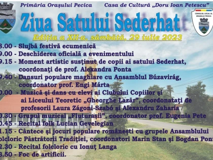Sâmbătă va avea loc Ziua Satului Sederhat
