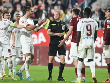 Scandal imens după Rapid - CFR Cluj, cu arădeanul Hațegan fără reacție în camera VAR! Patronul campioanei amenință cu retragerea din fotbal