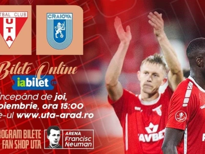 Se pun în vânzare biletele pentru UTA - Universitatea Craiova! Vezi programul și prețurile