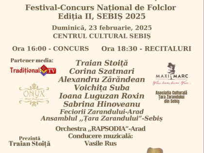 Sebișul găzduiește a doua ediție a Festivalului-Concurs Național de Folclor „La Poalele Dealului Pleșa”