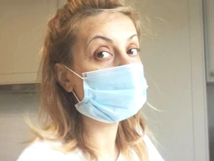 Simona Gherghe a ajuns cu fetița la spital