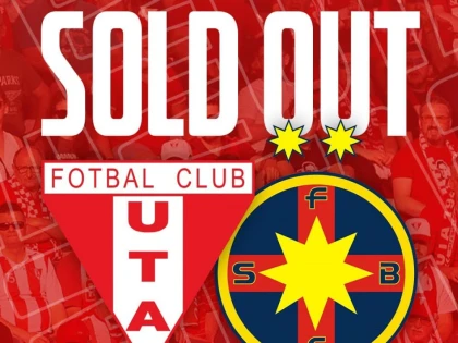 „Sold-out” la UTA - FCSB! Biletele pentru meciul de duminică s-au epuizat în doar câteva ore