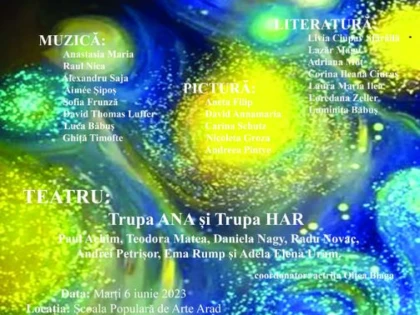 Spectacol caritabil „Artă în Dar”, pe 6 iunie, la Teatrul de Vară din Arad