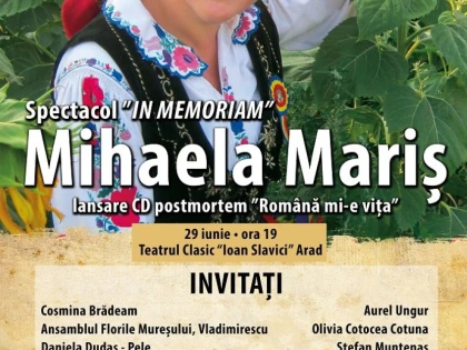 Spectacol extraordinar In Memoriam Mihaela Mariş, la Teatrul Clasic Ioan Slavici  