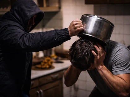 Tâlhărie ca-n filme la Lipova. Agresorul a intrat noaptea peste victimă și i-a dat cu o oală în cap